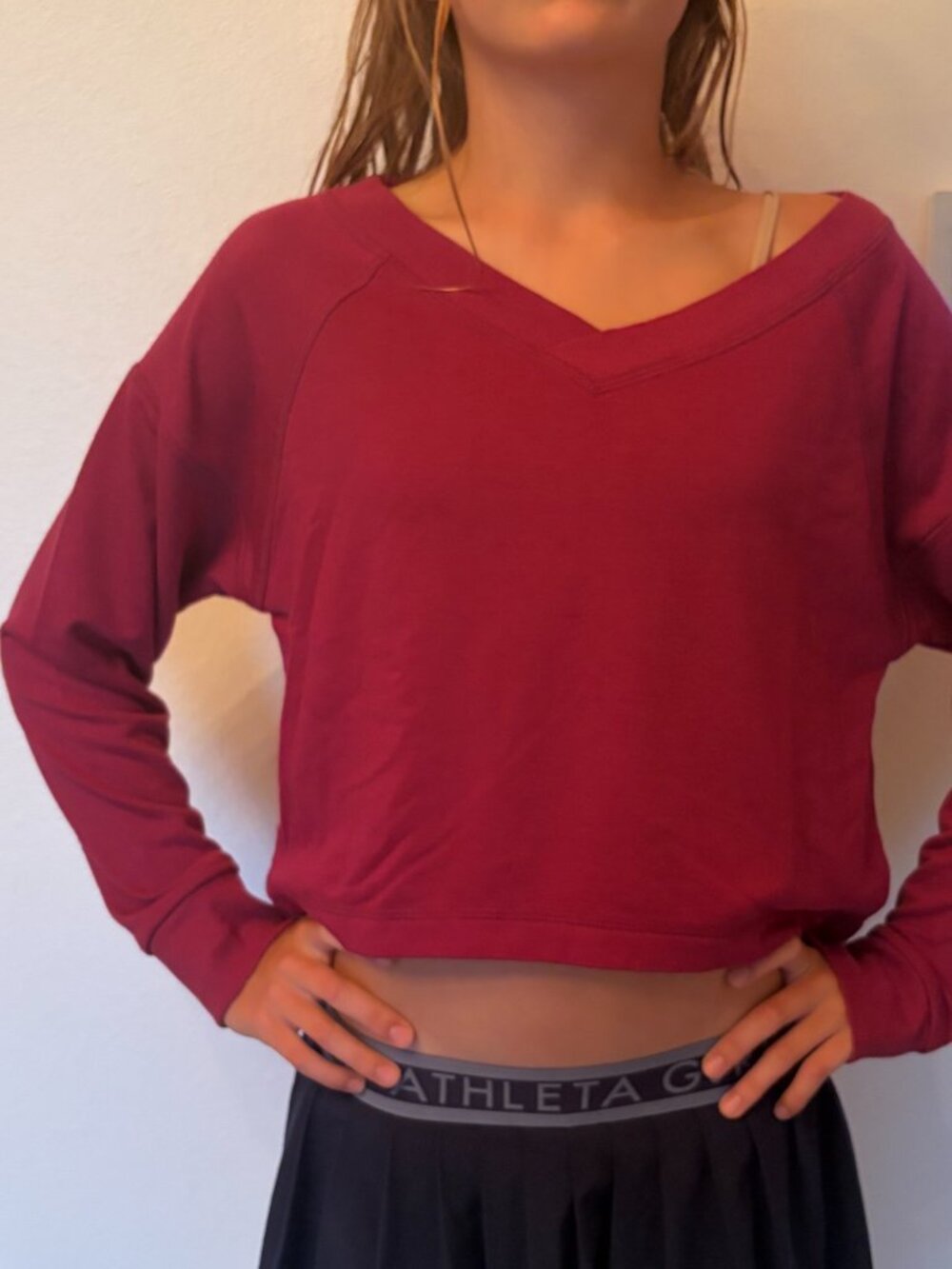 Zella Girls Magenta Cropped Sweatshirt L 10/12